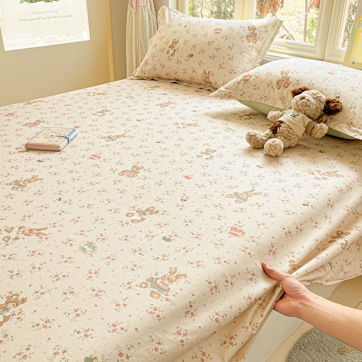 91家纺网 家纺一手货源 找家纺 莱通家纺 2026春夏新款12868全棉印花四件套单品系列二-单床单 多萌日记