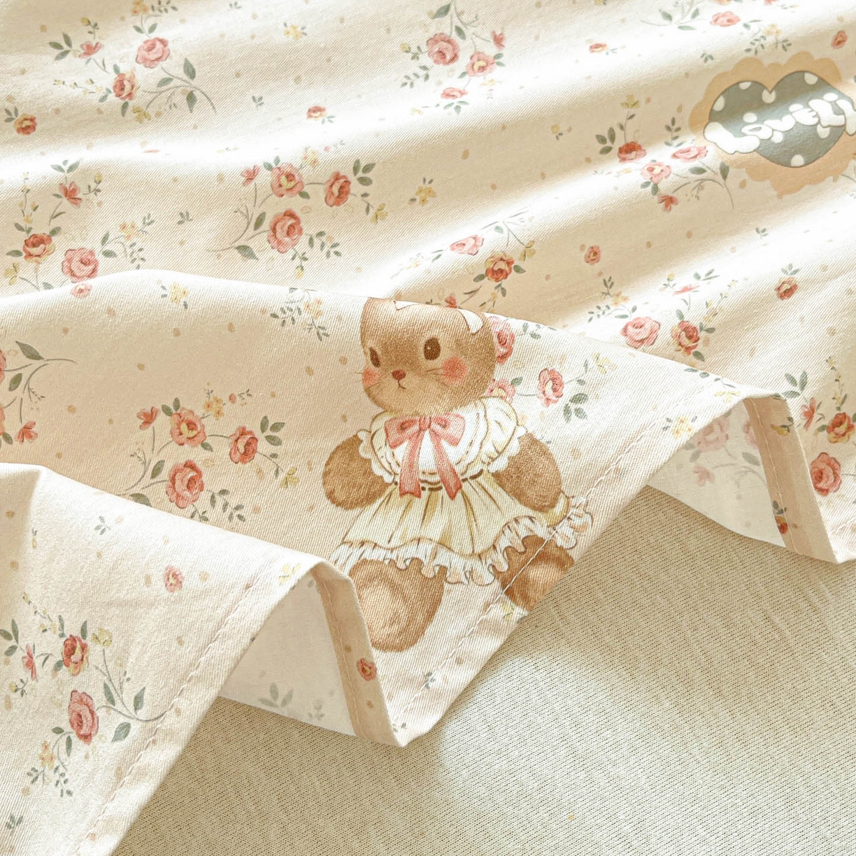 91家纺网 家纺一手货源 找家纺 莱通家纺 2026春夏新款12868全棉印花四件套单品系列二-单床单 多萌日记