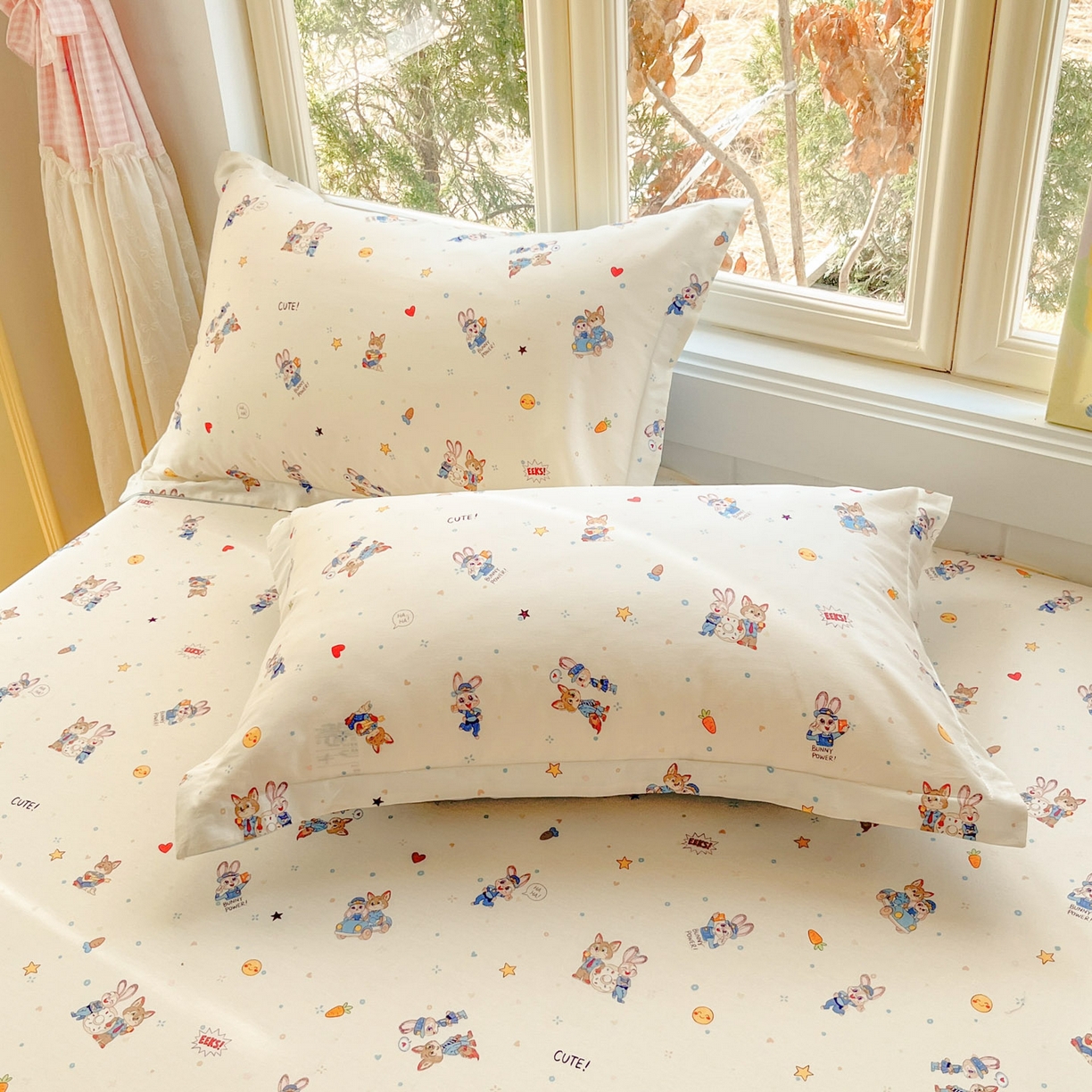 91家纺网 家纺一手货源 找家纺 莱通家纺 2026春夏新款12868全棉印花四件套单品系列二-单床单 疯狂小cp