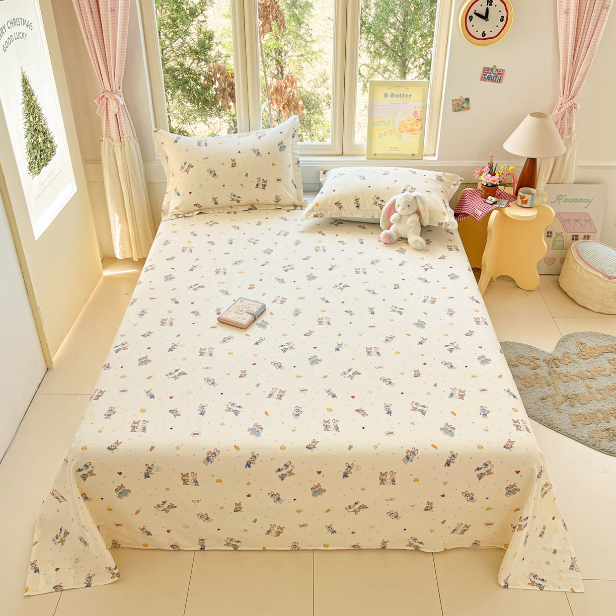 91家纺网 家纺一手货源 找家纺 莱通家纺 2026春夏新款12868全棉印花四件套单品系列二-单床单 疯狂小cp