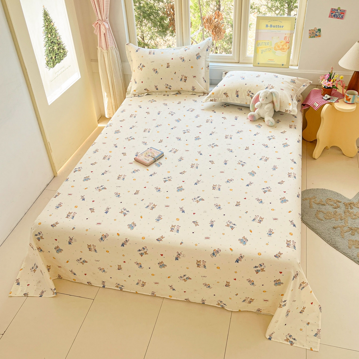 91家纺网 家纺一手货源 找家纺 莱通家纺 2026春夏新款12868全棉印花四件套单品系列二-单床单 疯狂小cp