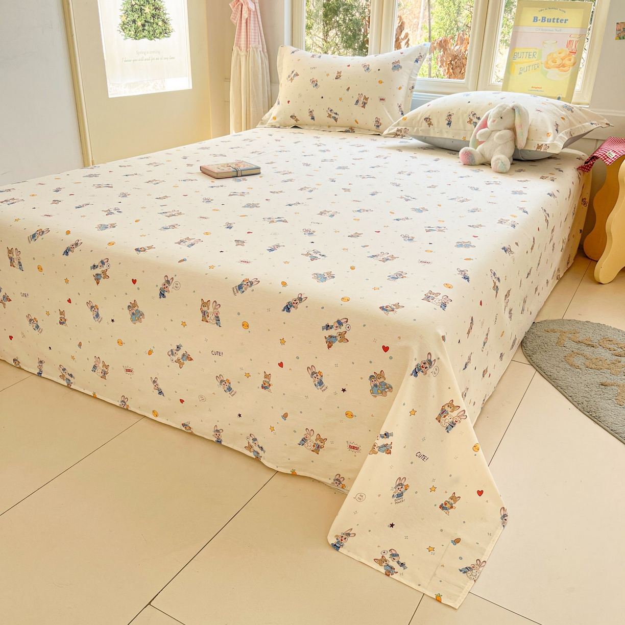 91家纺网 家纺一手货源 找家纺 莱通家纺 2026春夏新款12868全棉印花四件套单品系列二-单床单 疯狂小cp