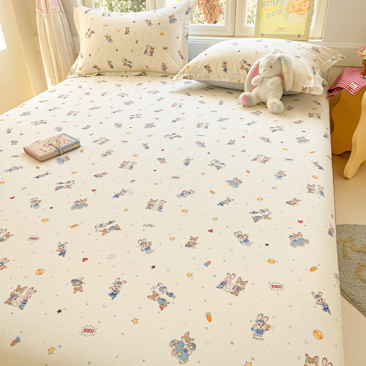 91家纺网 家纺一手货源 找家纺 莱通家纺 2026春夏新款12868全棉印花四件套单品系列二-单床单 疯狂小cp