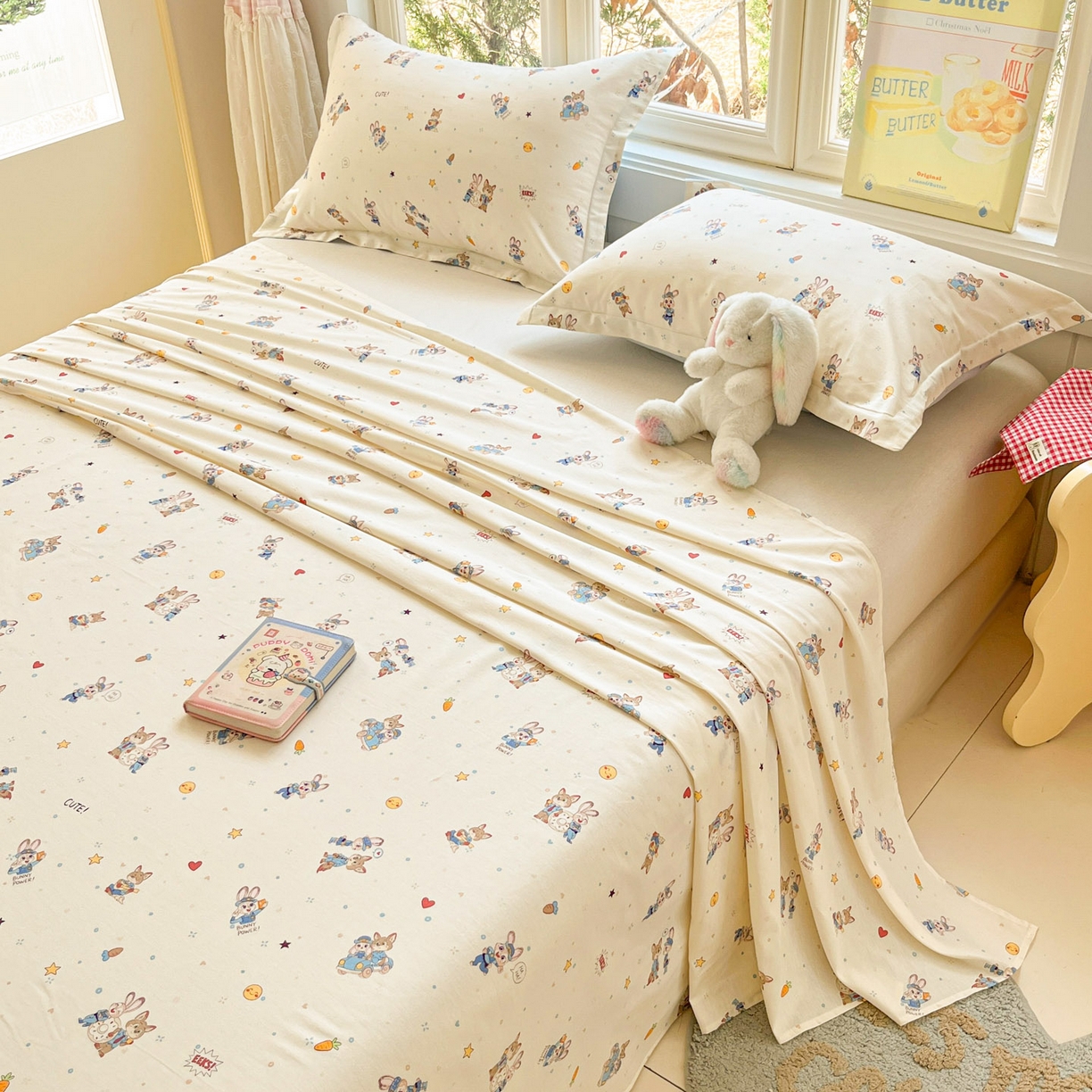 91家纺网 家纺一手货源 找家纺 莱通家纺 2026春夏新款12868全棉印花四件套单品系列二-单床单 疯狂小cp