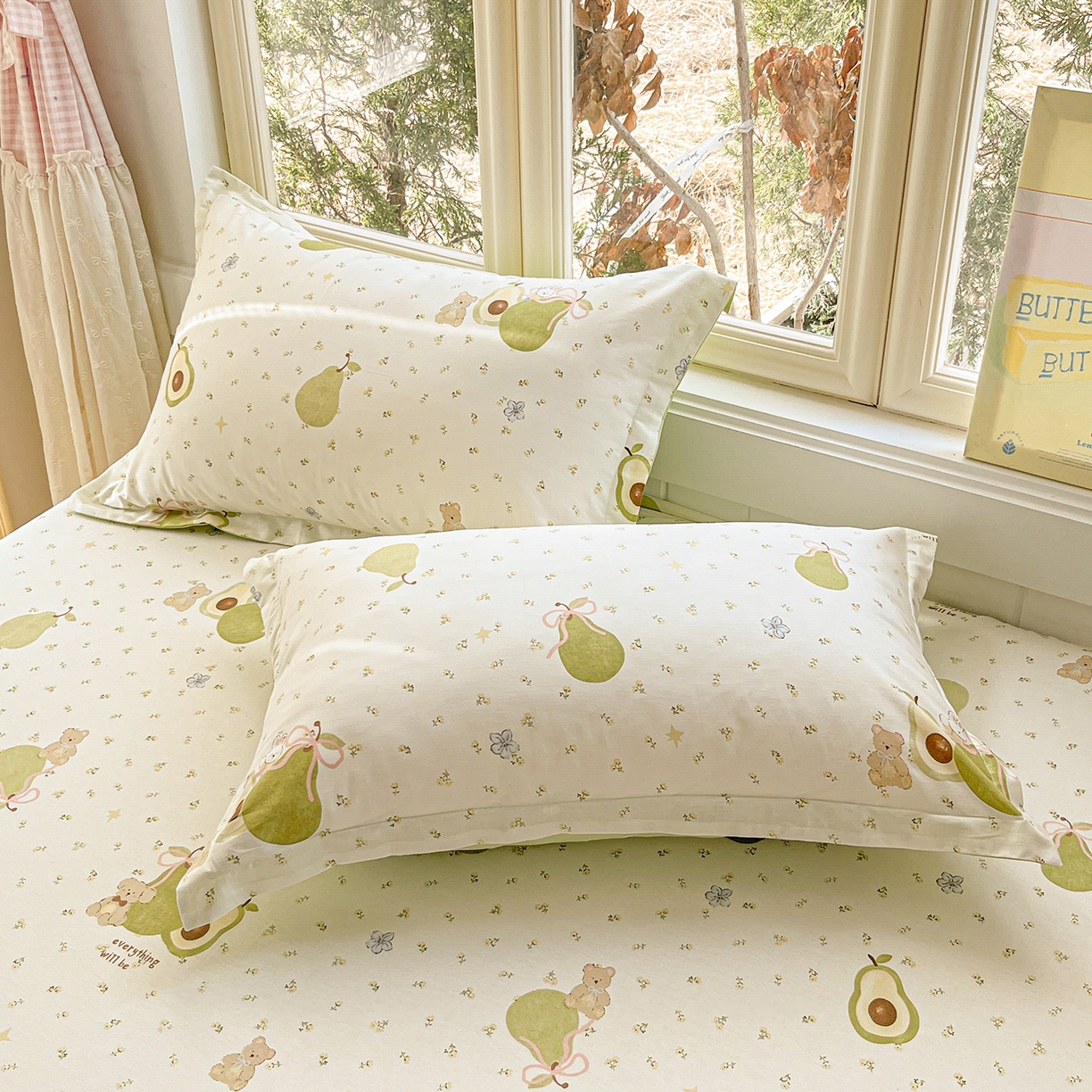 91家纺网 家纺一手货源 找家纺 莱通家纺 2026春夏新款12868全棉印花四件套单品系列二-单床单 果味时光