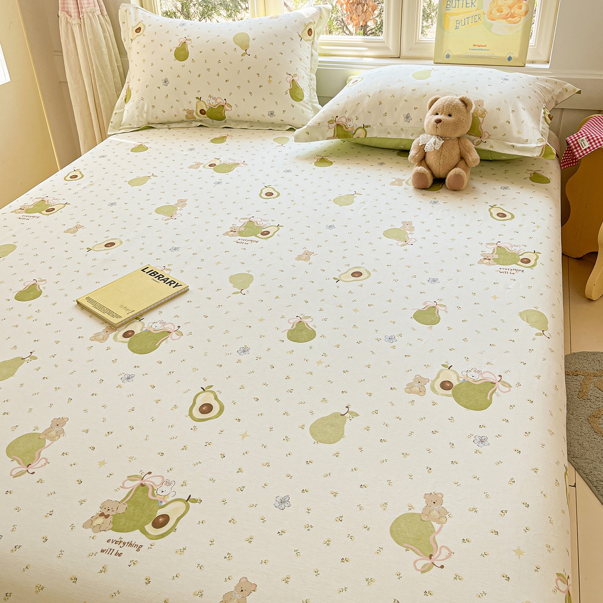 91家纺网 家纺一手货源 找家纺 莱通家纺 2026春夏新款12868全棉印花四件套单品系列二-单床单 果味时光