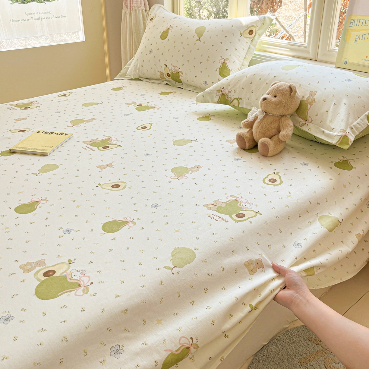 91家纺网 家纺一手货源 找家纺 莱通家纺 2026春夏新款12868全棉印花四件套单品系列二-单床单 果味时光