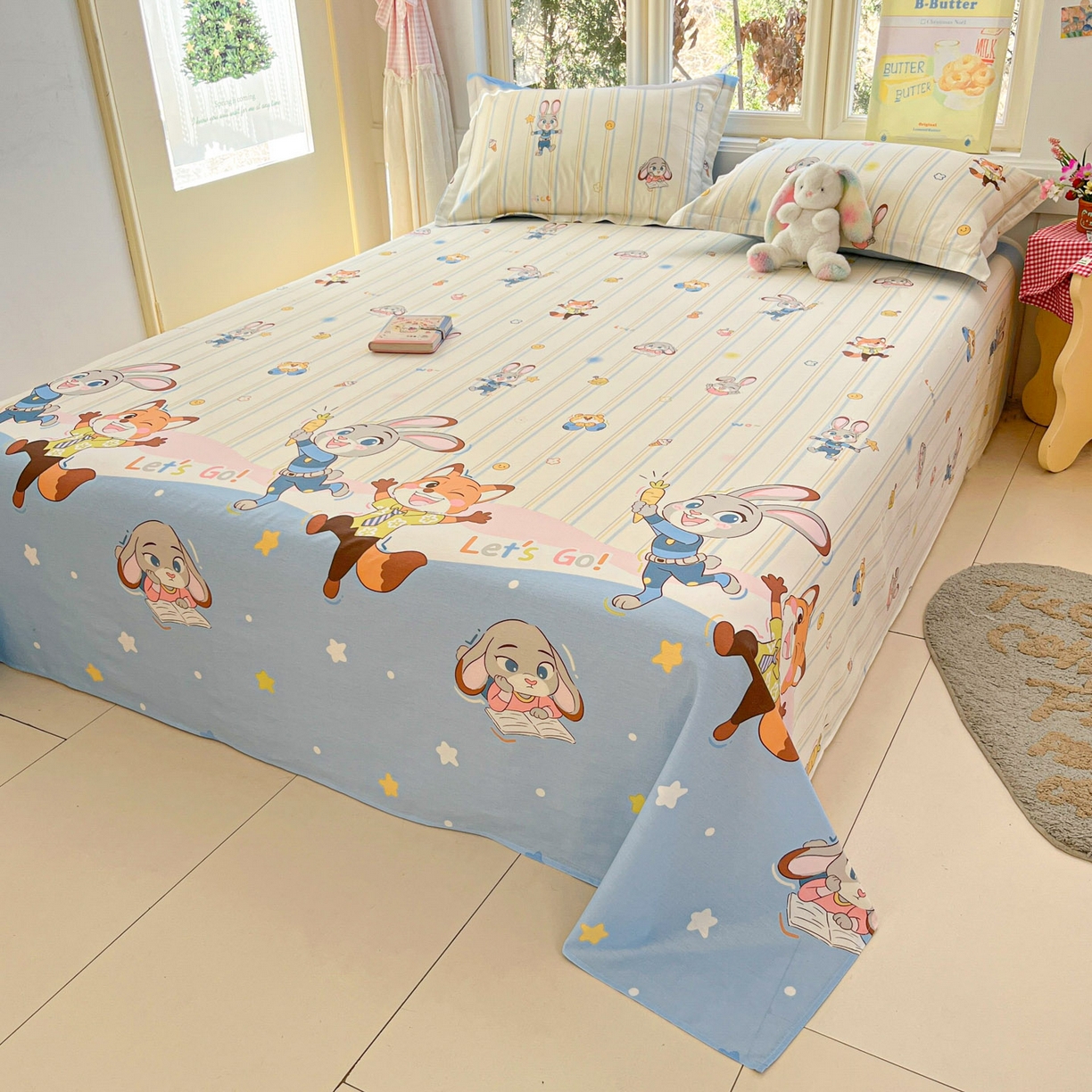 91家纺网 家纺一手货源 找家纺 莱通家纺 2026春夏新款12868全棉印花四件套单品系列二-单床单 狂野秘境