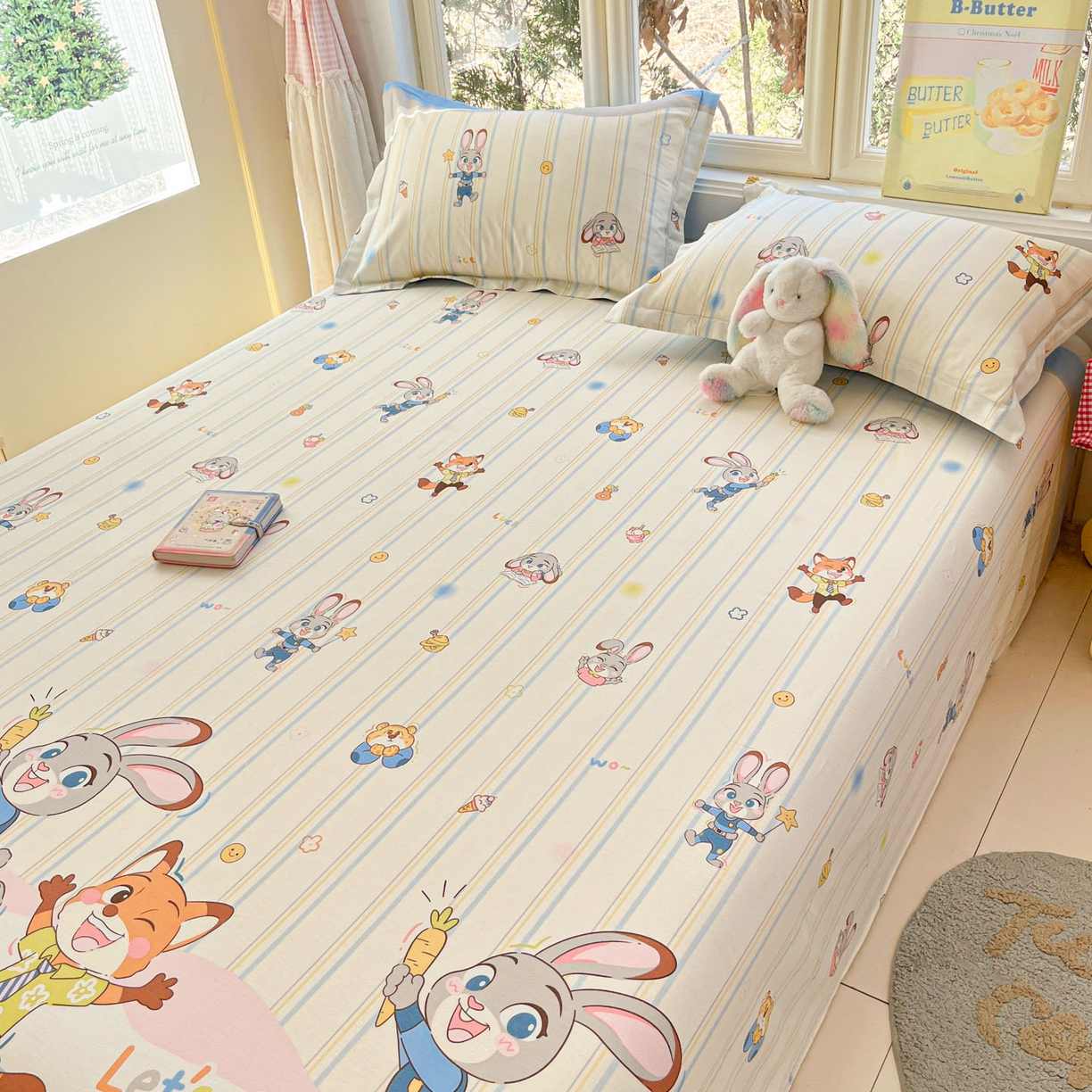 91家纺网 家纺一手货源 找家纺 莱通家纺 2026春夏新款12868全棉印花四件套单品系列二-单床单 狂野秘境