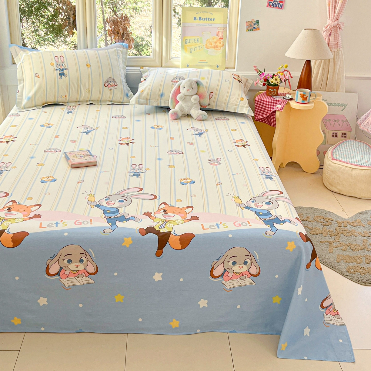 91家纺网 家纺一手货源 找家纺 莱通家纺 2026春夏新款12868全棉印花四件套单品系列二-单床单 狂野秘境