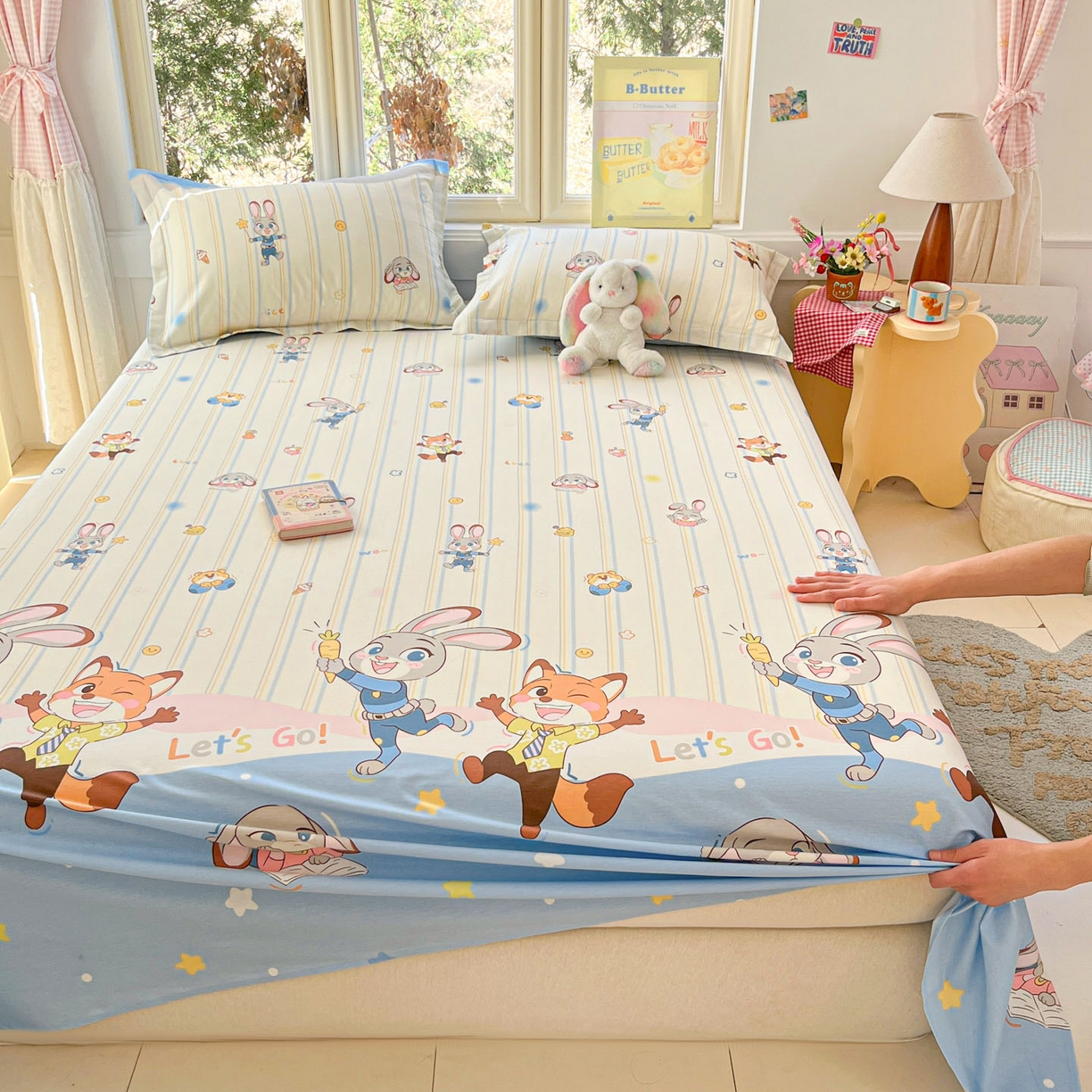 91家纺网 家纺一手货源 找家纺 莱通家纺 2026春夏新款12868全棉印花四件套单品系列二-单床单 狂野秘境