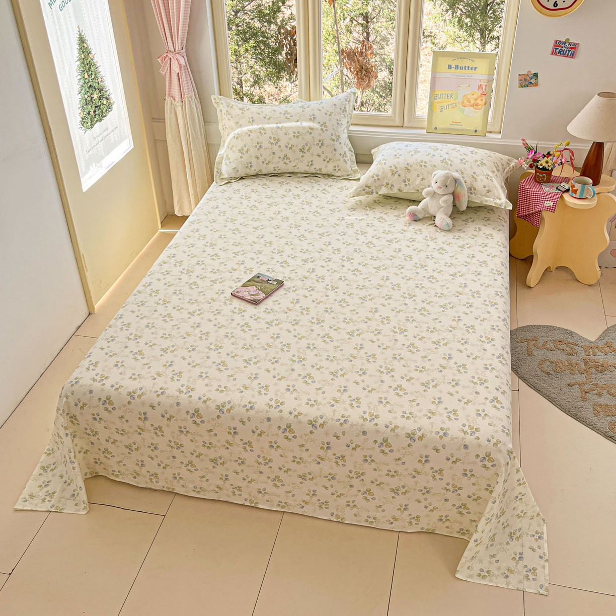 91家纺网 家纺一手货源 找家纺 莱通家纺 2026春夏新款12868全棉印花四件套单品系列二-单床单 青岚语