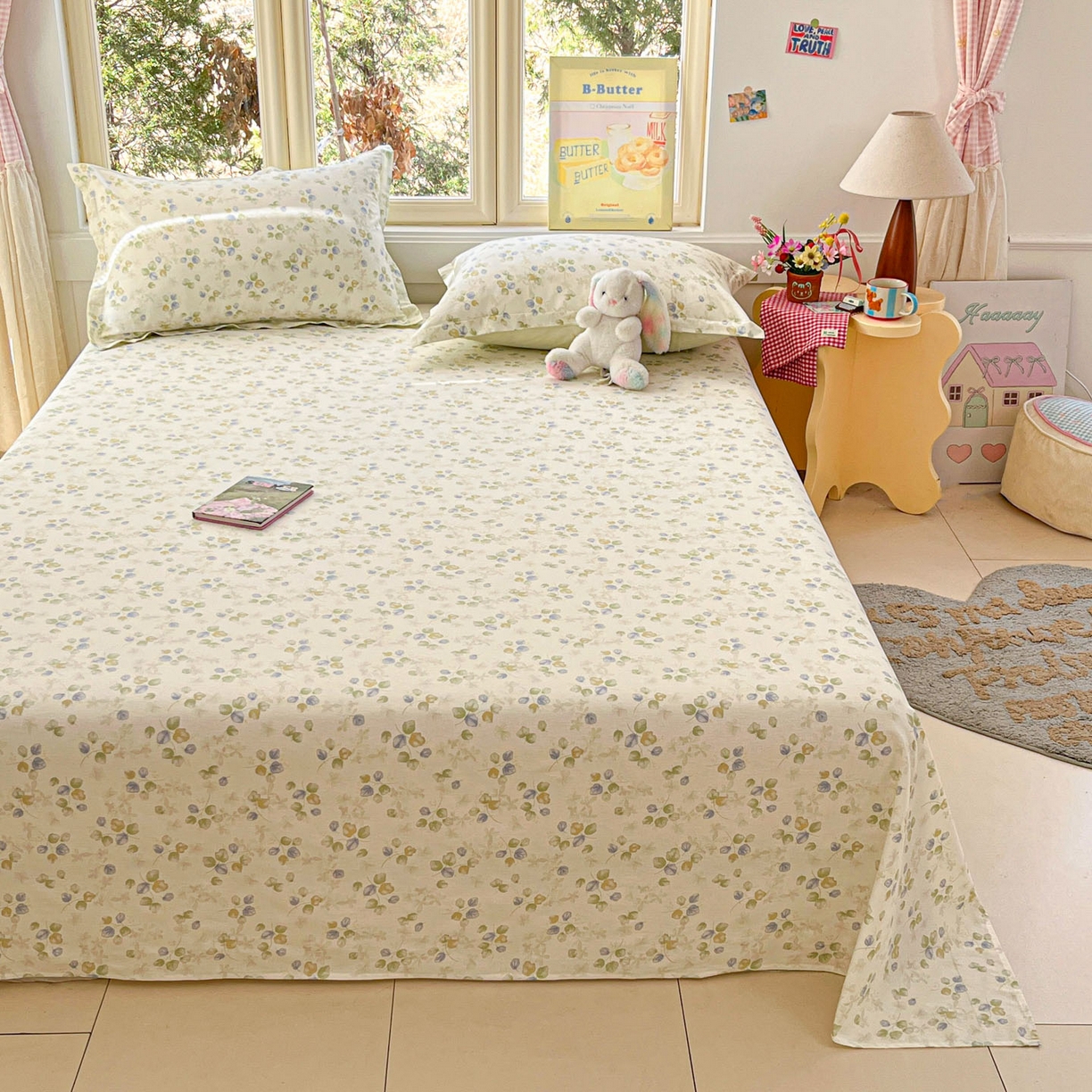 91家纺网 家纺一手货源 找家纺 莱通家纺 2026春夏新款12868全棉印花四件套单品系列二-单床单 青岚语