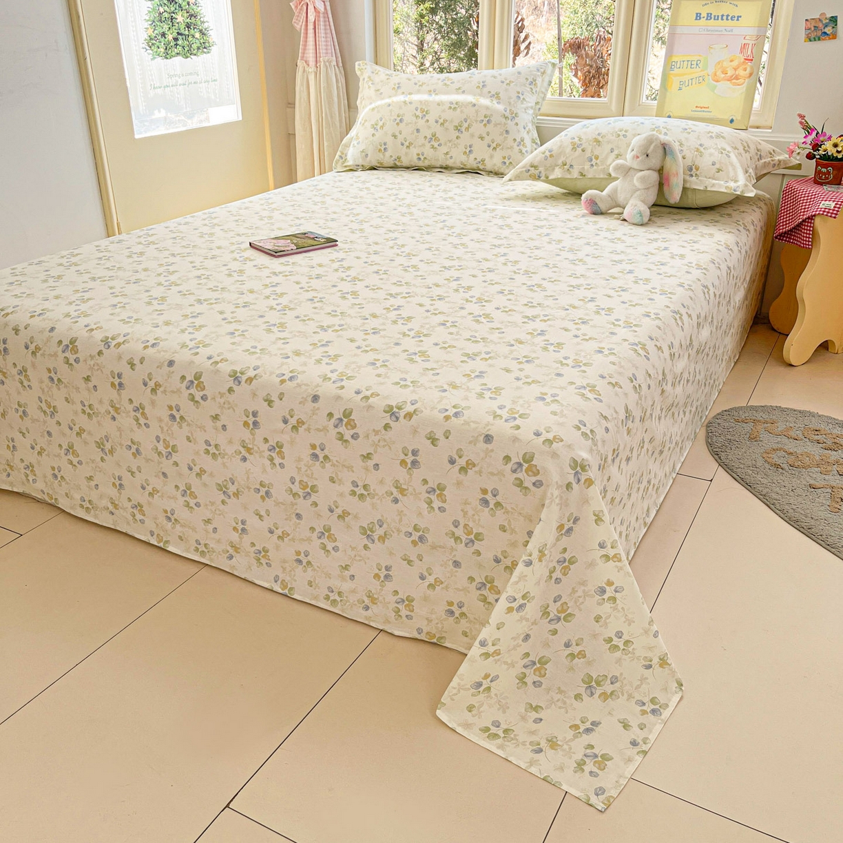 91家纺网 家纺一手货源 找家纺 莱通家纺 2026春夏新款12868全棉印花四件套单品系列二-单床单 青岚语