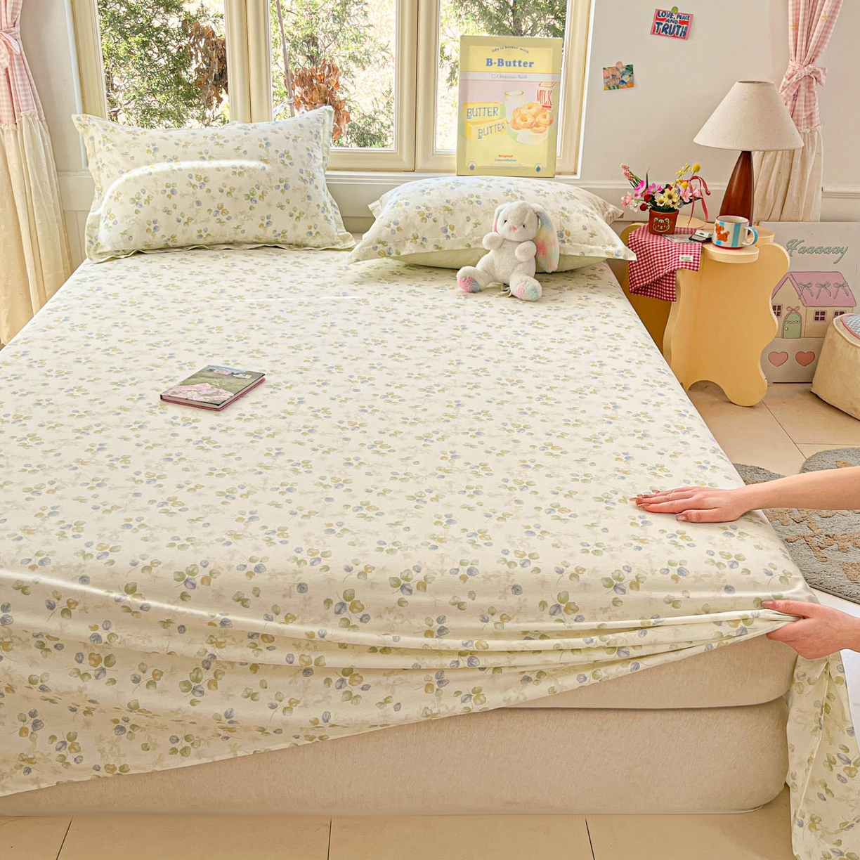 91家纺网 家纺一手货源 找家纺 莱通家纺 2026春夏新款12868全棉印花四件套单品系列二-单床单 青岚语