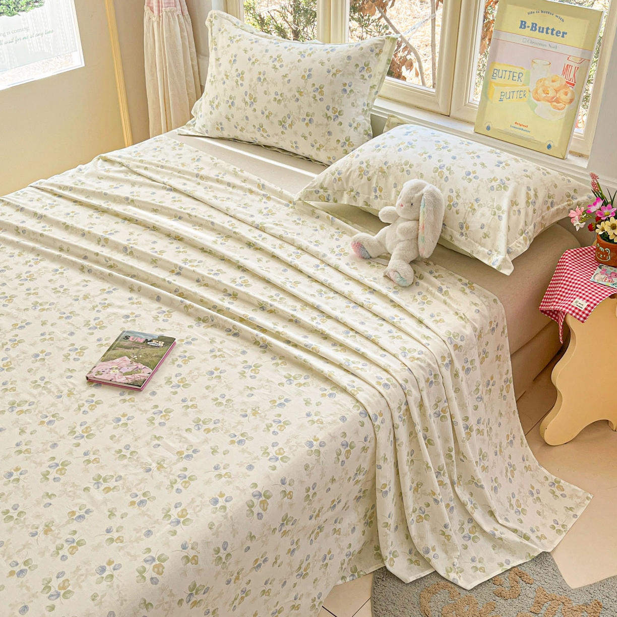 91家纺网 家纺一手货源 找家纺 莱通家纺 2026春夏新款12868全棉印花四件套单品系列二-单床单 青岚语