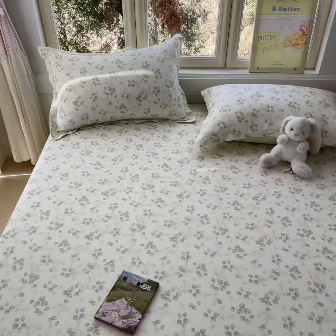 91家纺网 家纺一手货源 找家纺 莱通家纺 2026春夏新款12868全棉印花四件套单品系列二-单床单 青岚语