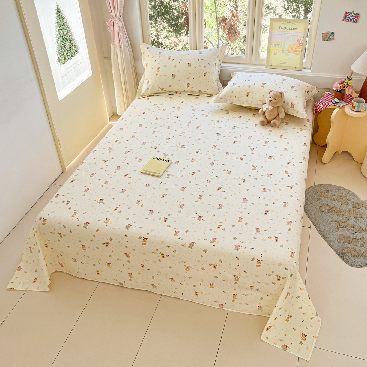 91家纺网 家纺一手货源 找家纺 莱通家纺 2026春夏新款12868全棉印花四件套单品系列二-单床单 小町的家