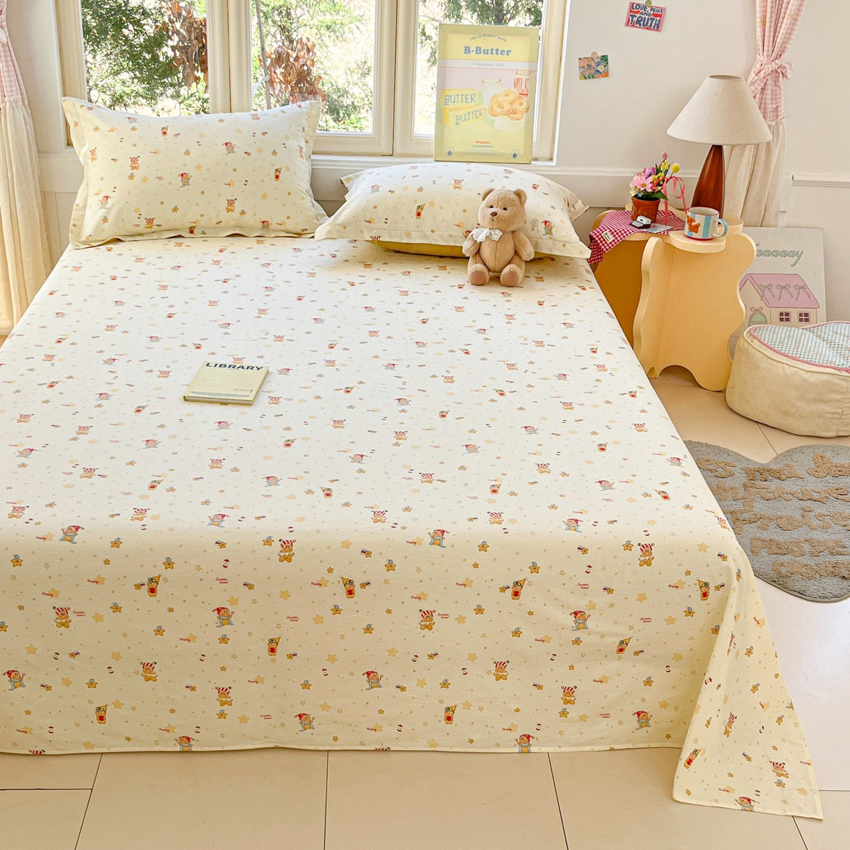 91家纺网 家纺一手货源 找家纺 莱通家纺 2026春夏新款12868全棉印花四件套单品系列二-单床单 小町的家