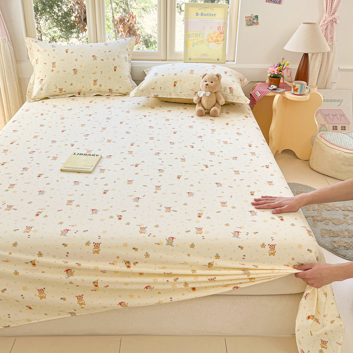 91家纺网 家纺一手货源 找家纺 莱通家纺 2026春夏新款12868全棉印花四件套单品系列二-单床单 小町的家