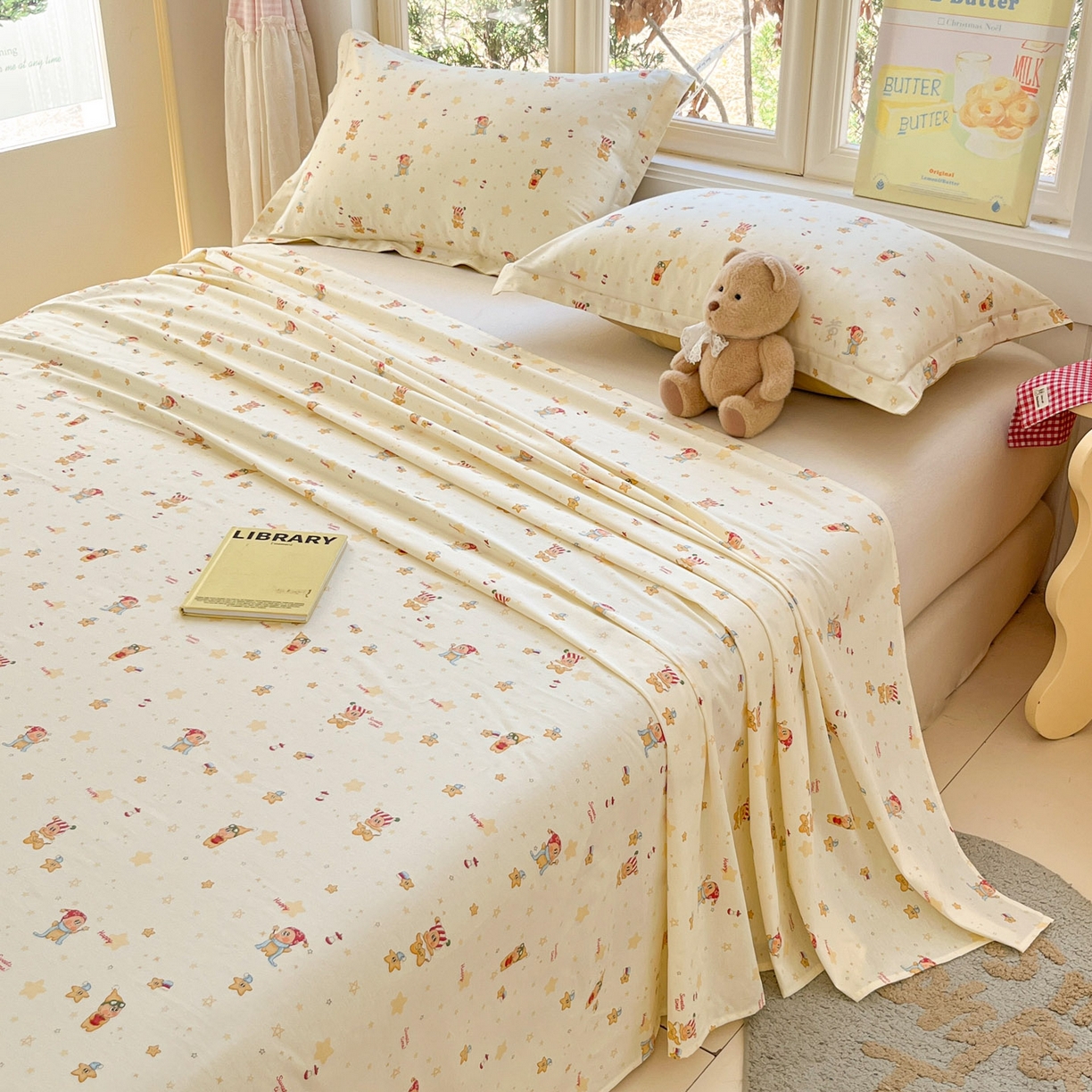 91家纺网 家纺一手货源 找家纺 莱通家纺 2026春夏新款12868全棉印花四件套单品系列二-单床单 小町的家