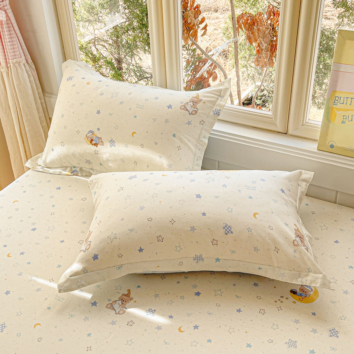 91家纺网 家纺一手货源 找家纺 莱通家纺 2026春夏新款12868全棉印花四件套单品系列二-单床单 星眠小熊