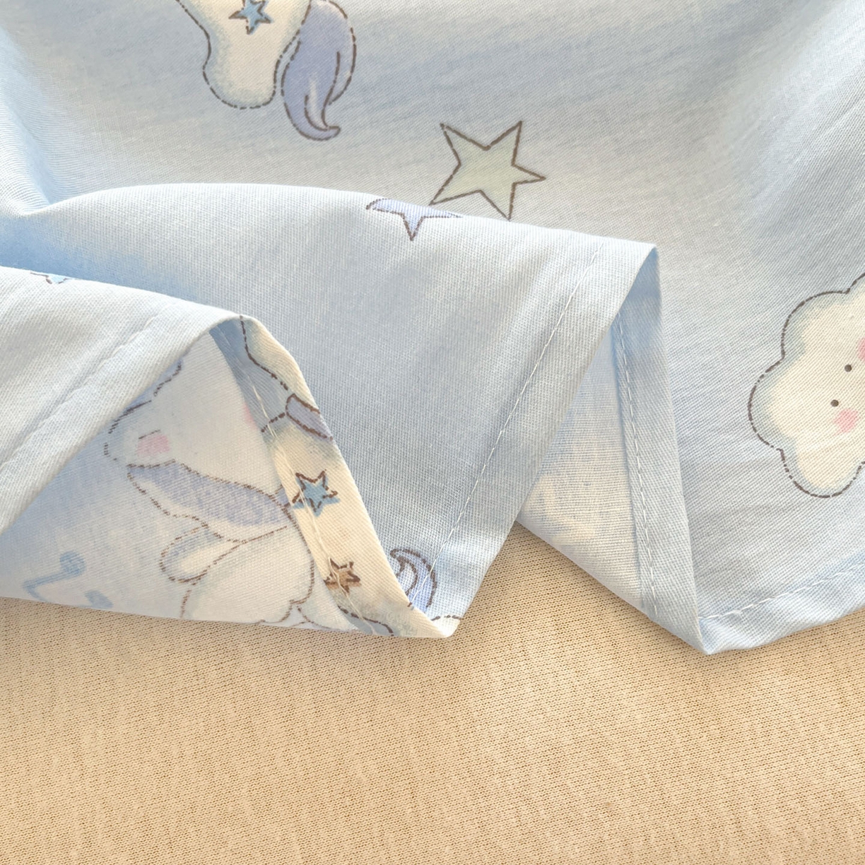 91家纺网 家纺一手货源 找家纺 莱通家纺 2026春夏新款12868全棉印花四件套单品系列二-单床单 星星独角兽