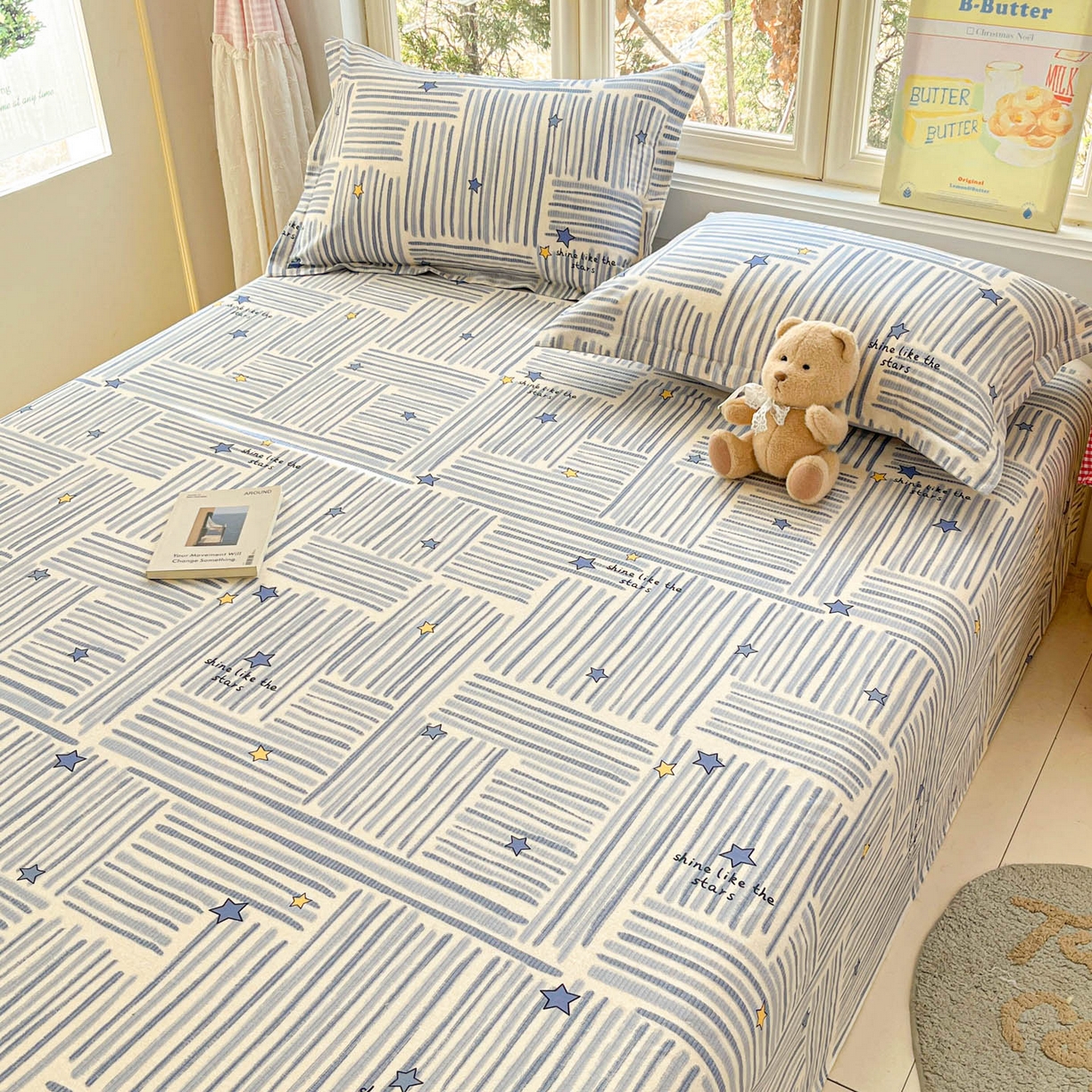 91家纺网 家纺一手货源 找家纺 莱通家纺 2026春夏新款12868全棉印花四件套单品系列二-单床单 星织影