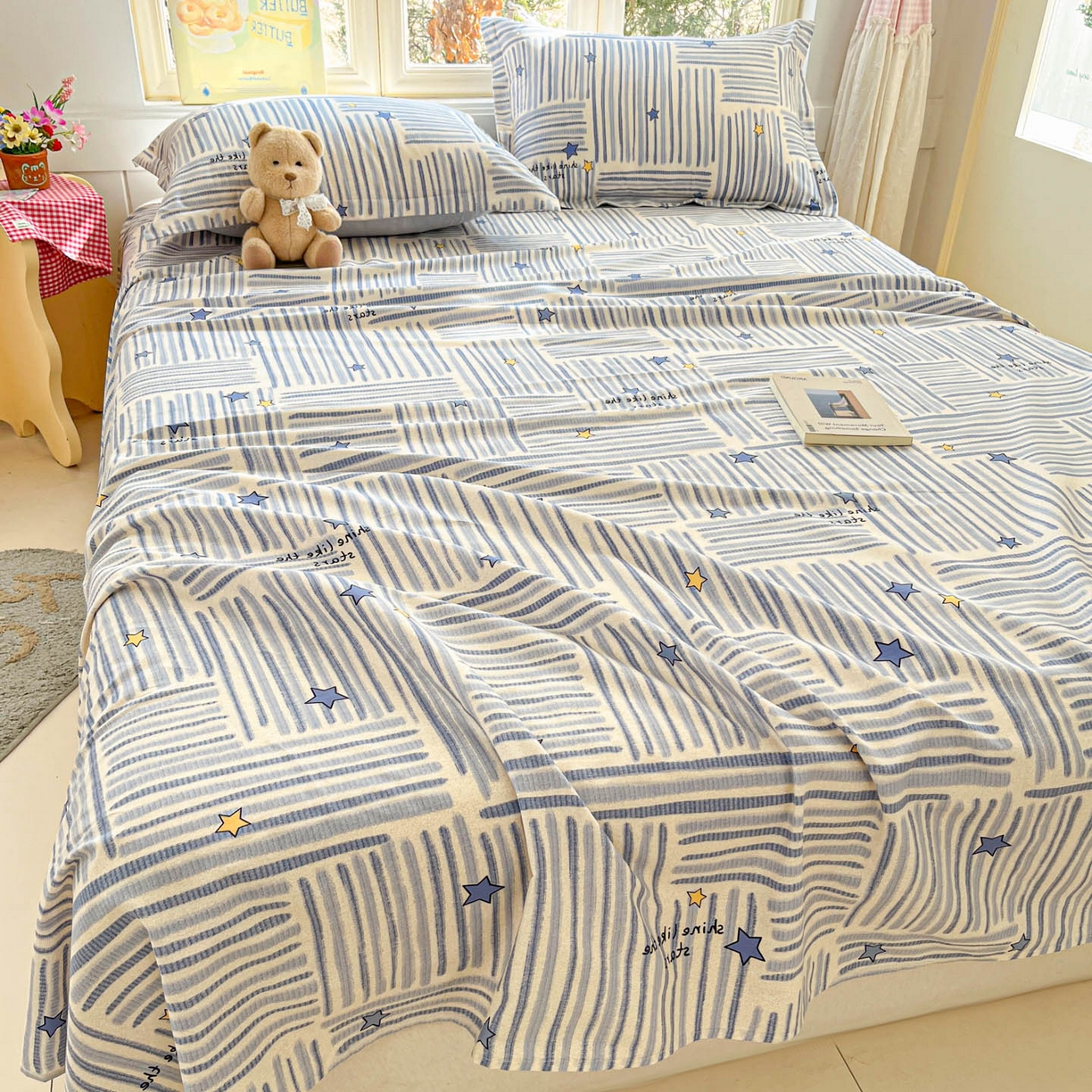 91家纺网 家纺一手货源 找家纺 莱通家纺 2026春夏新款12868全棉印花四件套单品系列二-单床单 星织影