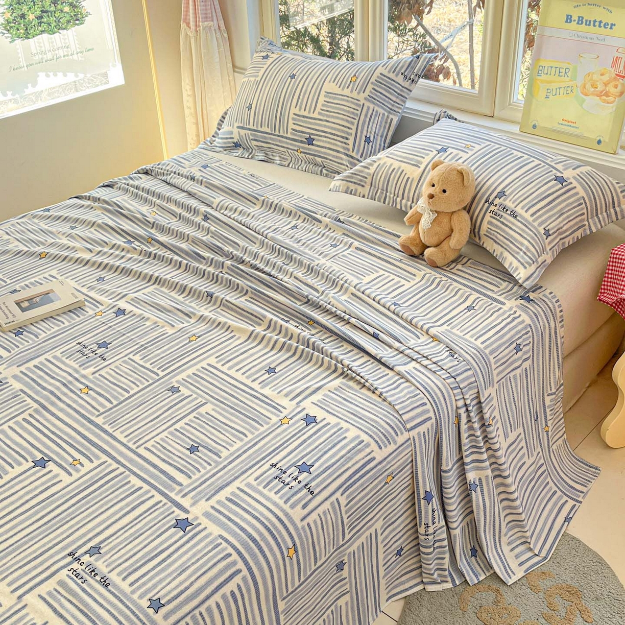 91家纺网 家纺一手货源 找家纺 莱通家纺 2026春夏新款12868全棉印花四件套单品系列二-单床单 星织影