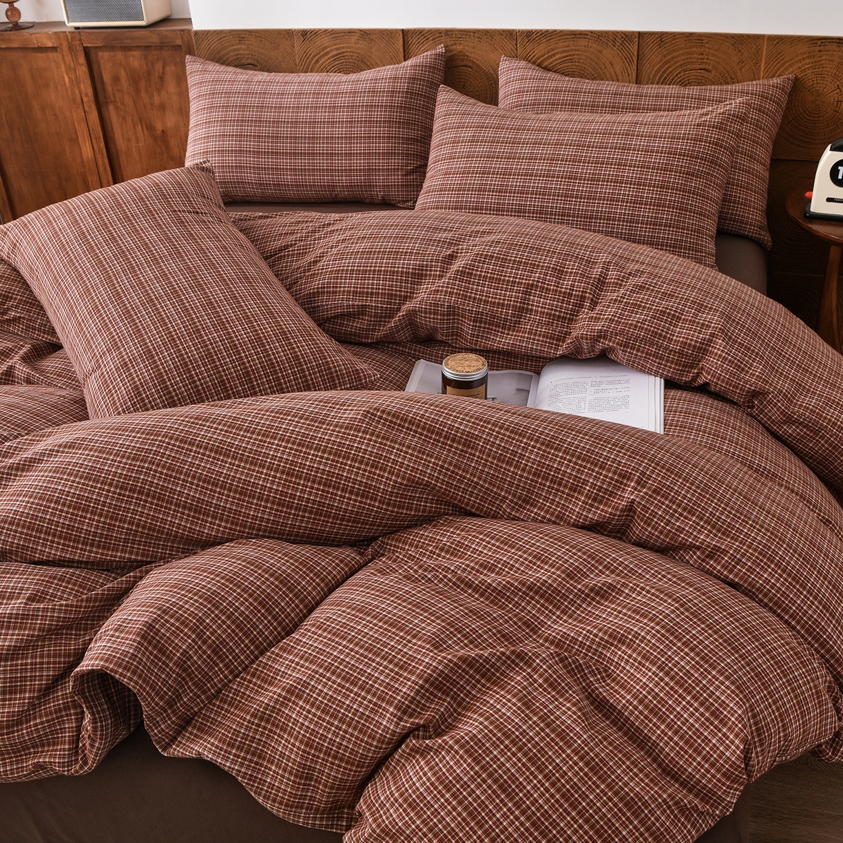 91家纺网 家纺一手货源 找家纺 （总）金艾草 2026新款全棉纯棉水洗棉四件套床单款-复古风格