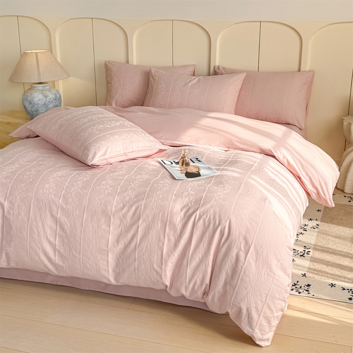 91家纺网 家纺一手货源 找家纺 （总）灰鲸 2026新款全棉纯棉厚织贡缎大提花四件套