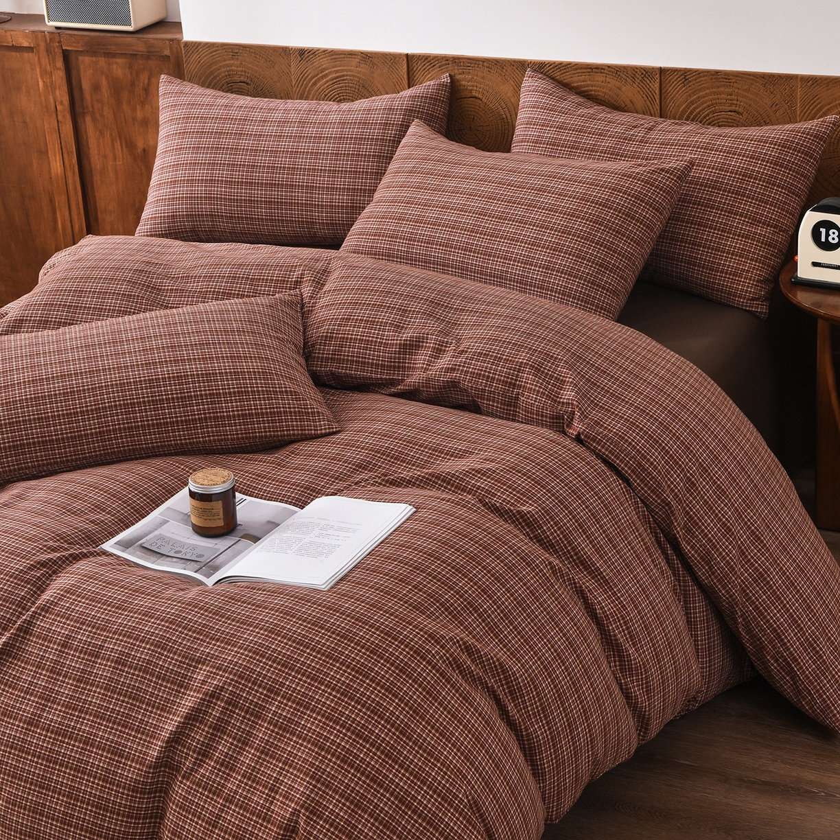 91家纺网 家纺一手货源 找家纺 （总）金艾草 2026新款全棉纯棉水洗棉四件套床单款-复古风格