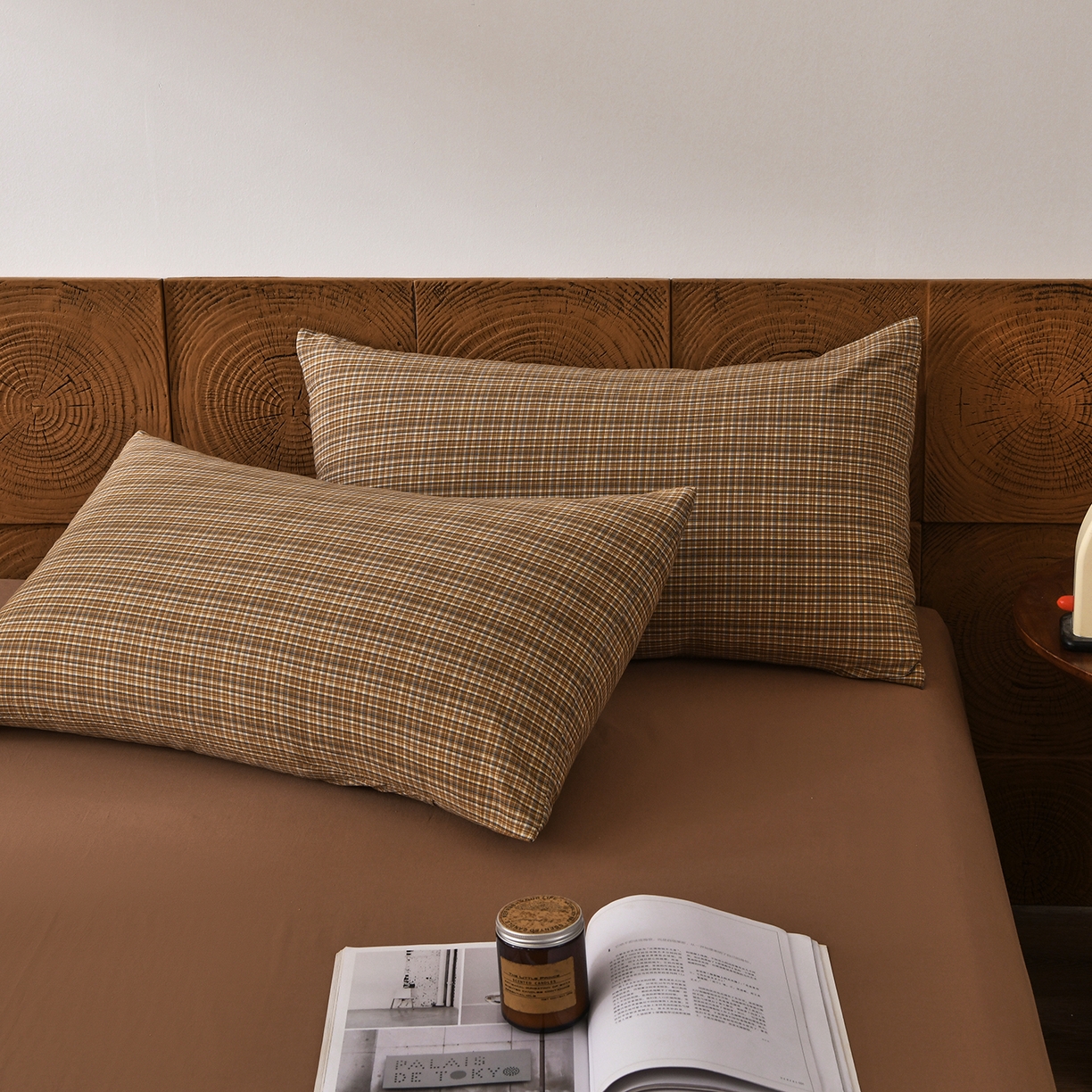 91家纺网 家纺一手货源 找家纺 金艾草 2026新款全棉纯棉水洗棉四件套床单款-复古风格 沉香-褐色