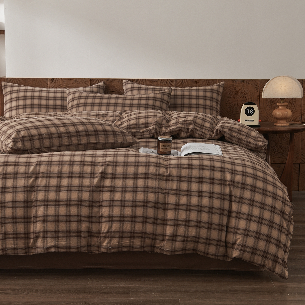 91家纺网 家纺一手货源 找家纺 金艾草 2026新款全棉纯棉水洗棉四件套床单款-复古风格 芳菲-咖