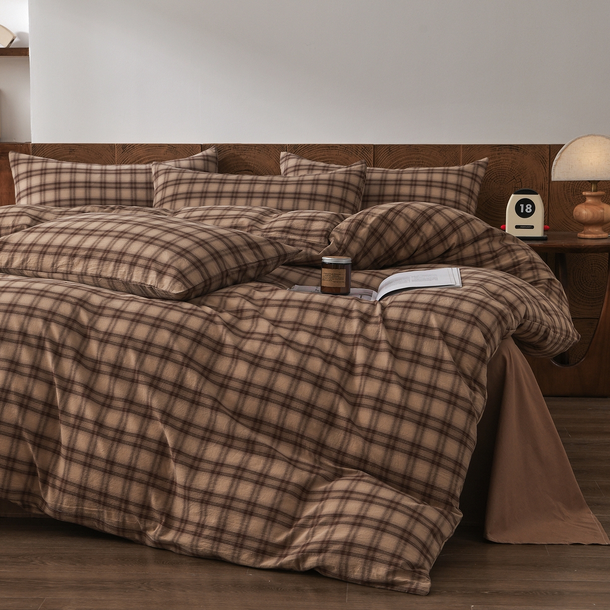 91家纺网 家纺一手货源 找家纺 金艾草 2026新款全棉纯棉水洗棉四件套床单款-复古风格 芳菲-咖