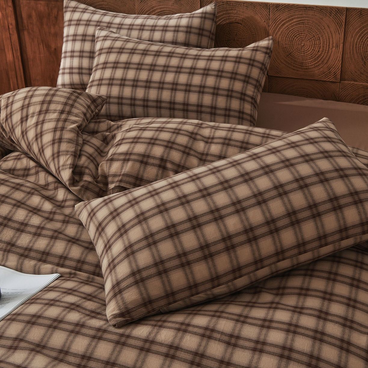 91家纺网 家纺一手货源 找家纺 金艾草 2026新款全棉纯棉水洗棉四件套床单款-复古风格 芳菲-咖