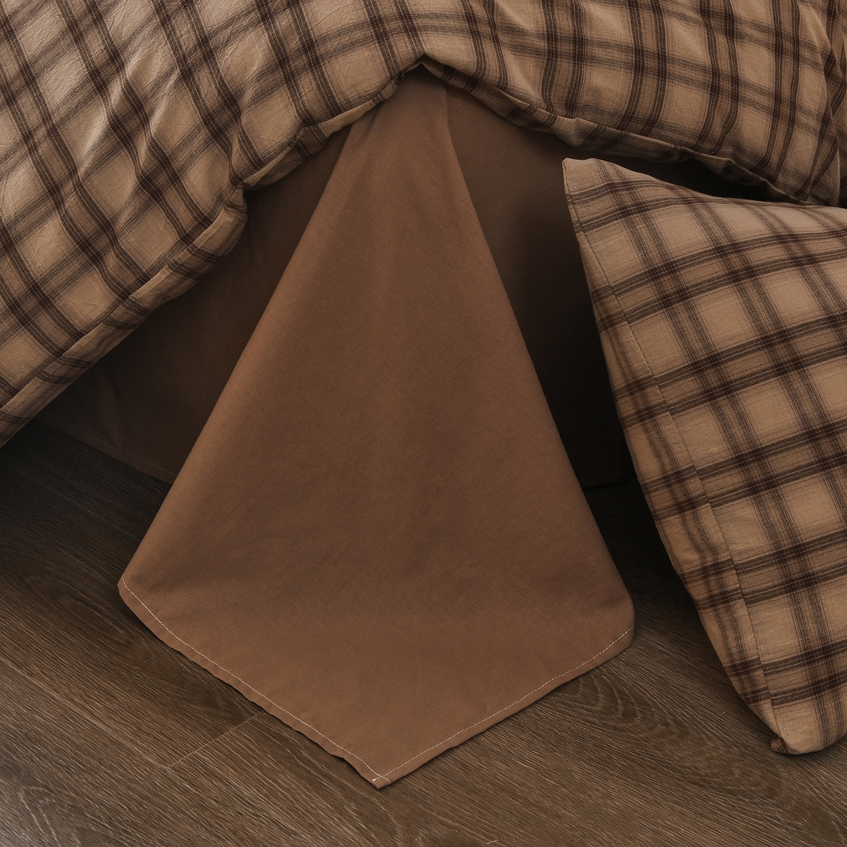 91家纺网 家纺一手货源 找家纺 金艾草 2026新款全棉纯棉水洗棉四件套床单款-复古风格 芳菲-咖