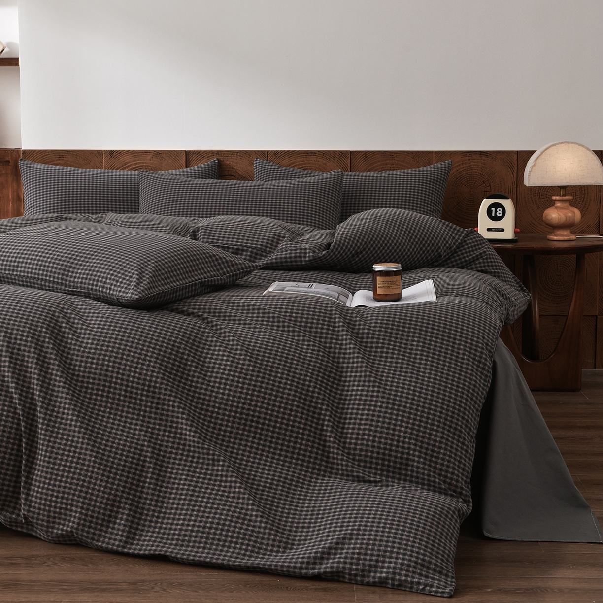 91家纺网 家纺一手货源 找家纺 金艾草 2026新款全棉纯棉水洗棉四件套床单款-复古风格 关山月-灰