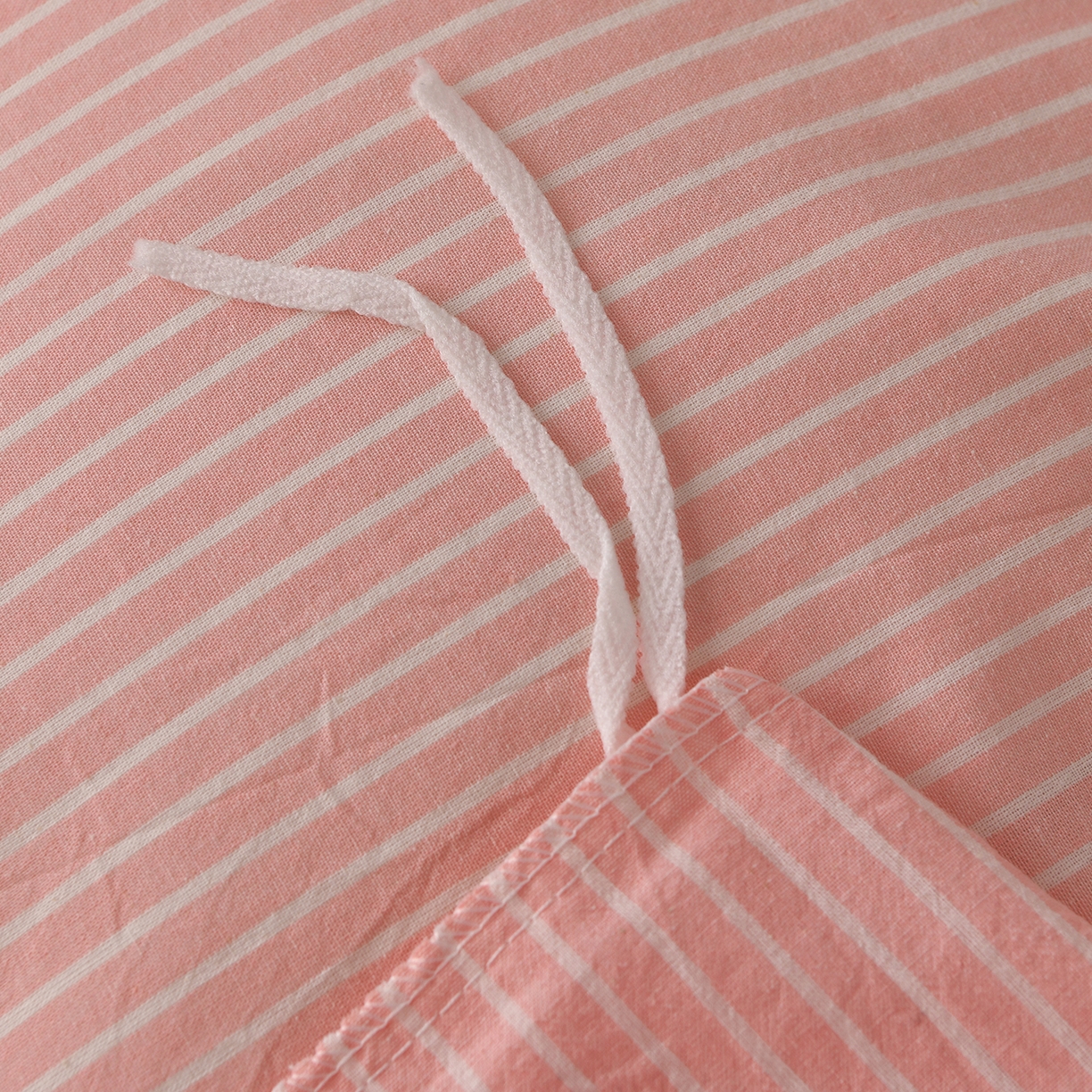 91家纺网 家纺一手货源 找家纺 金艾草 2026新款全棉纯棉水洗棉四件套床单款-复古风格 条纹-粉色
