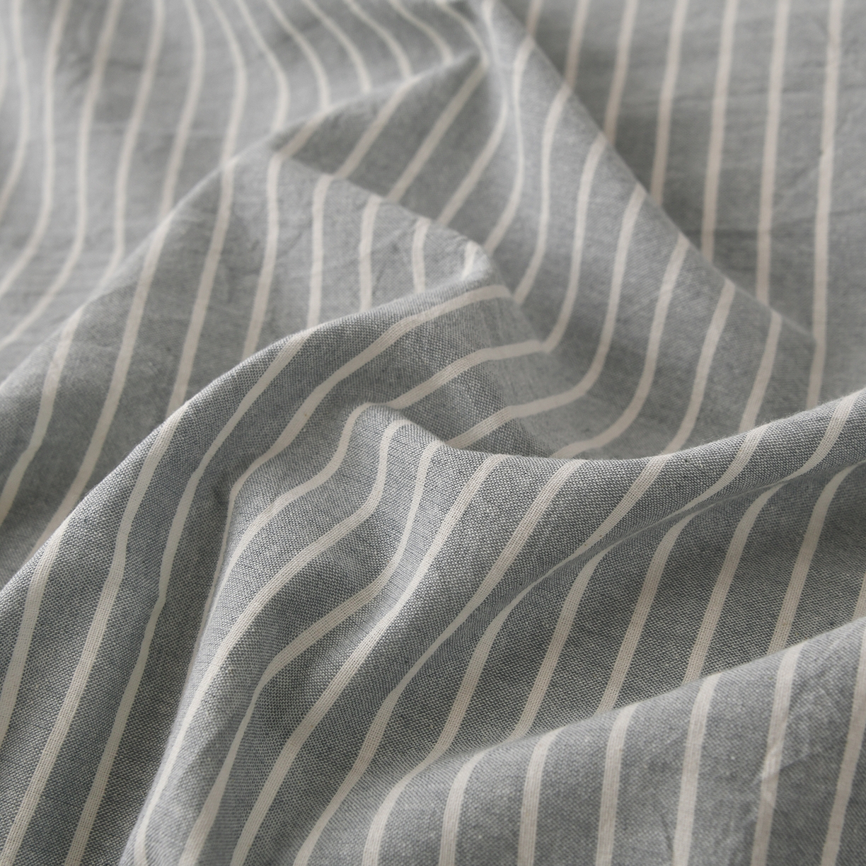 91家纺网 家纺一手货源 找家纺 金艾草 2026新款全棉纯棉水洗棉四件套床单款-复古风格 条纹-蓝色