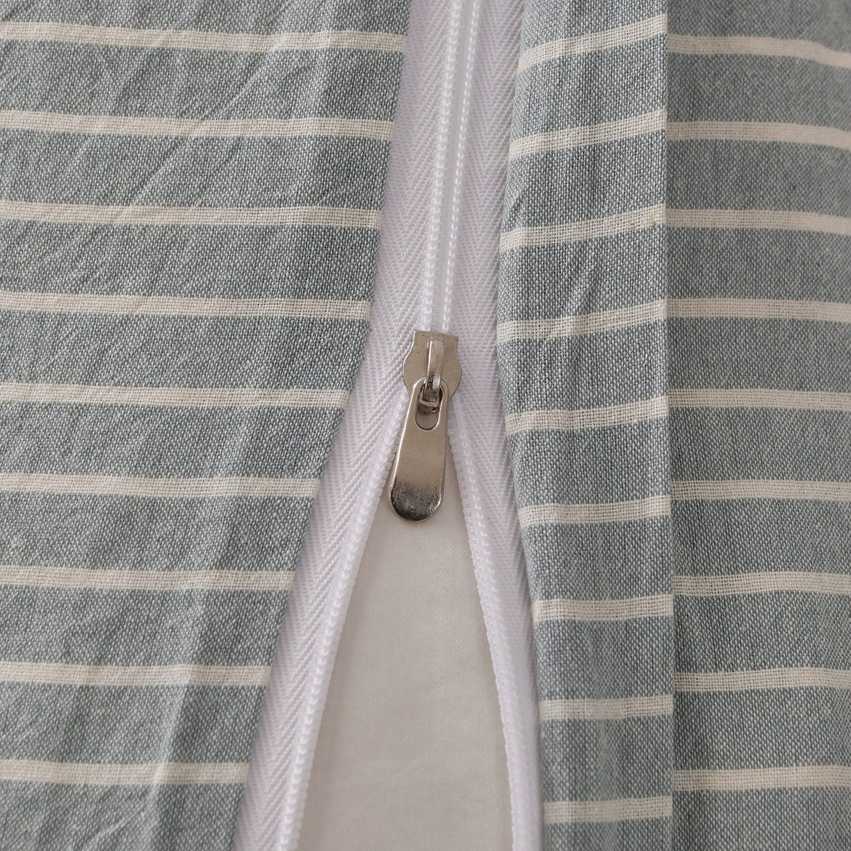 91家纺网 家纺一手货源 找家纺 金艾草 2026新款全棉纯棉水洗棉四件套床单款-复古风格 条纹-蓝色