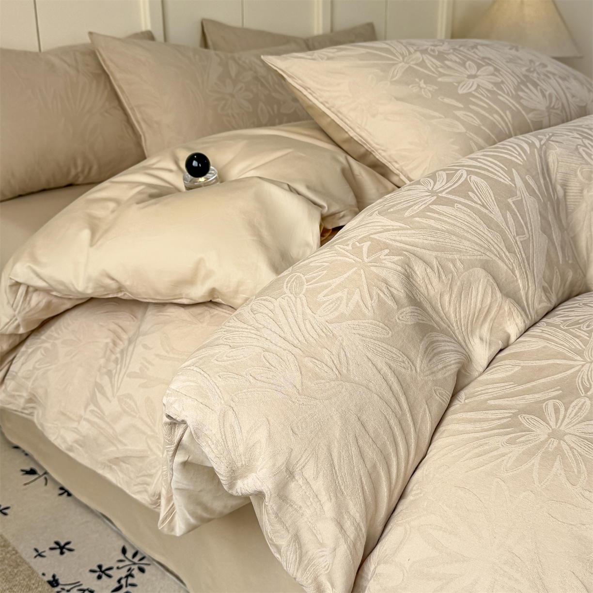 91家纺网 家纺一手货源 找家纺 （总）灰鲸 2026新款全棉纯棉厚织贡缎大提花四件套