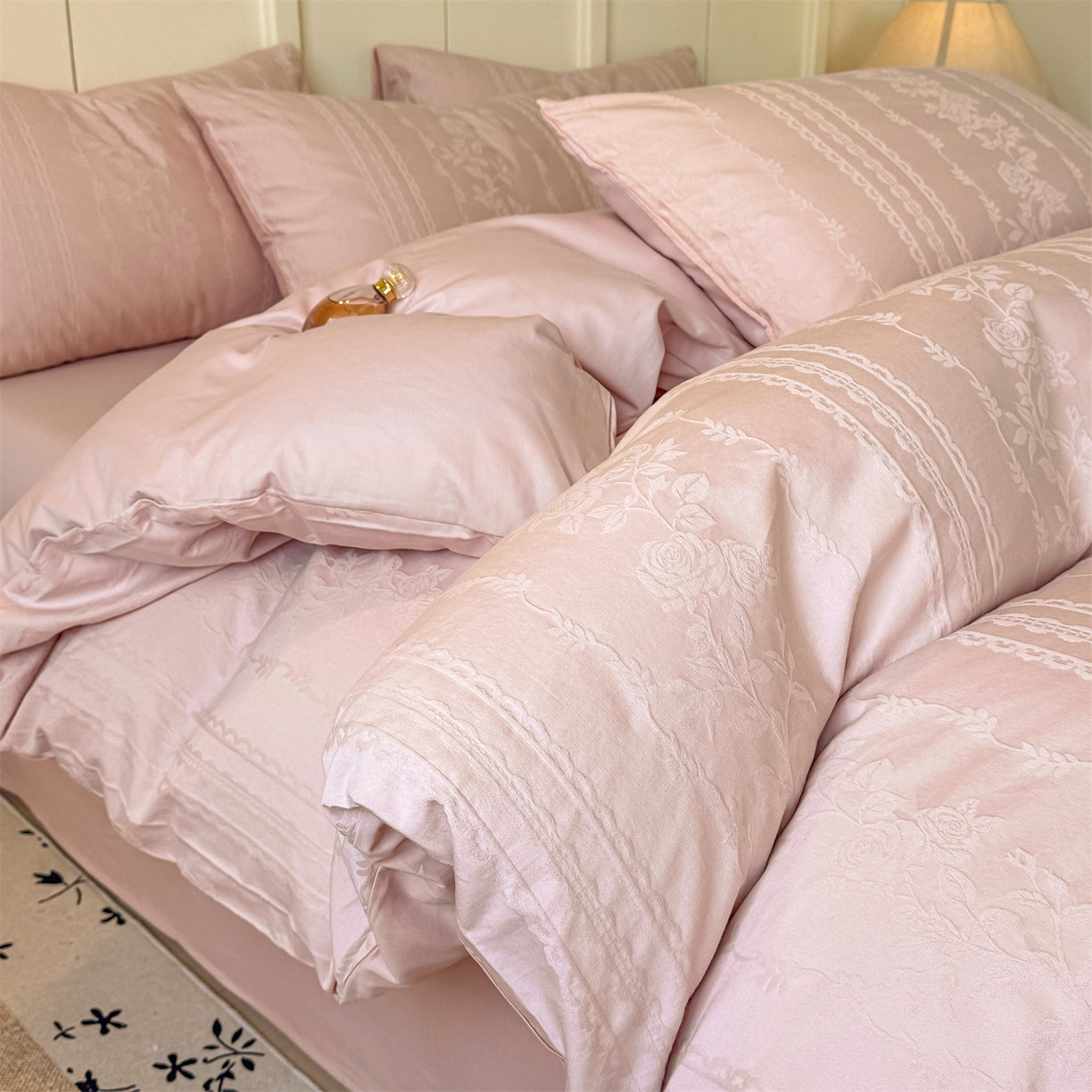 91家纺网 家纺一手货源 找家纺 （总）灰鲸 2026新款全棉纯棉厚织贡缎大提花四件套