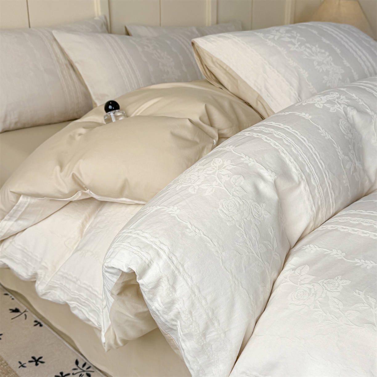 91家纺网 家纺一手货源 找家纺 （总）灰鲸 2026新款全棉纯棉厚织贡缎大提花四件套