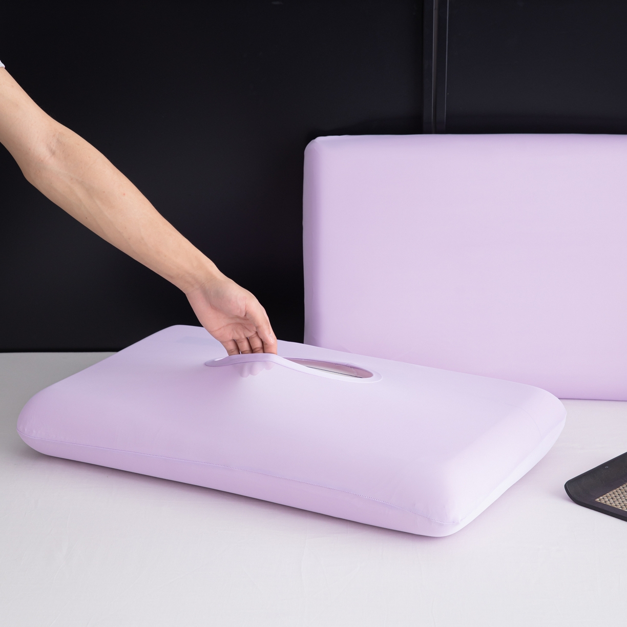 91家纺网 家纺一手货源 找家纺 慕尚家纺 2026新款升级款锦纶冰皮枕套 冰紫