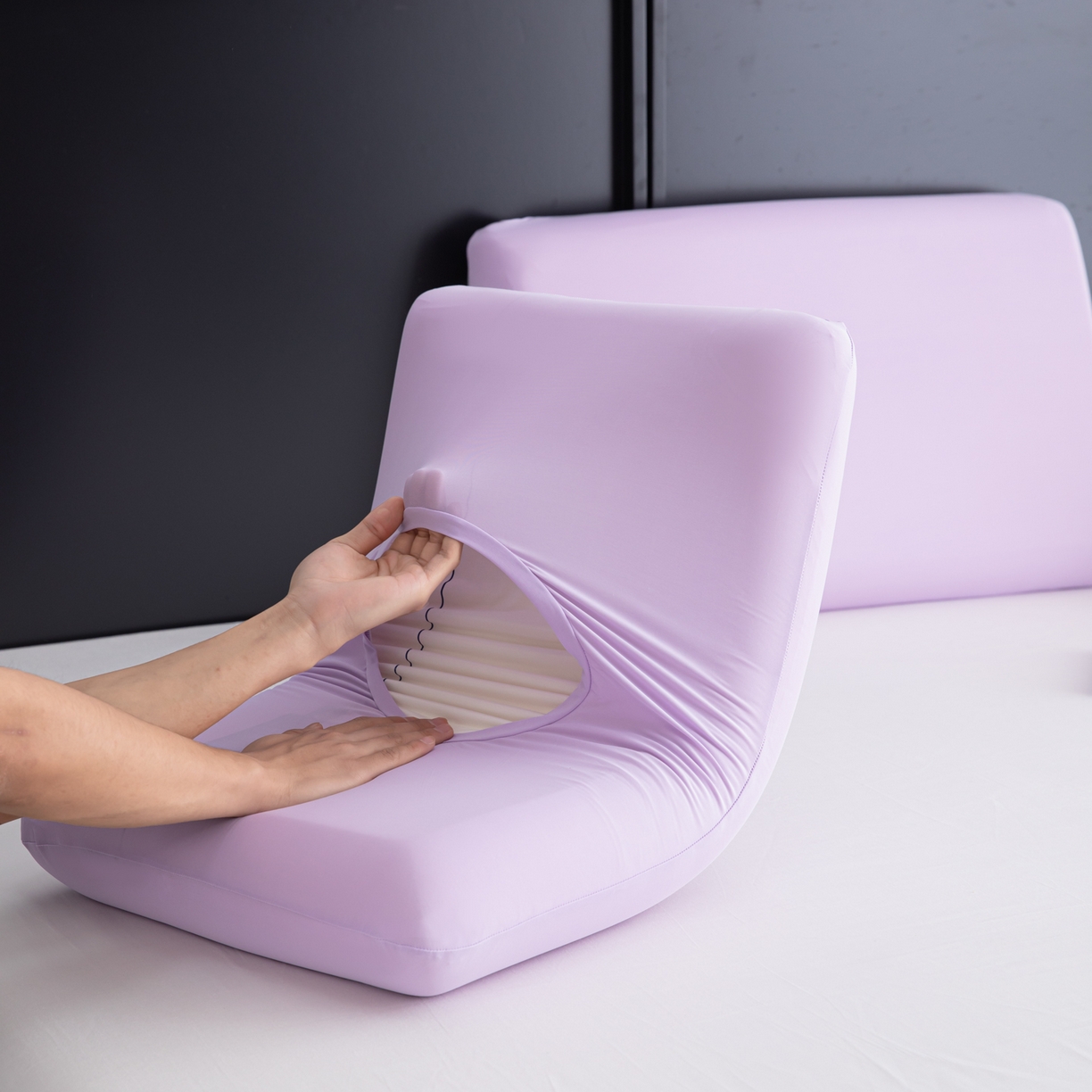 91家纺网 家纺一手货源 找家纺 慕尚家纺 2026新款升级款锦纶冰皮枕套 冰紫