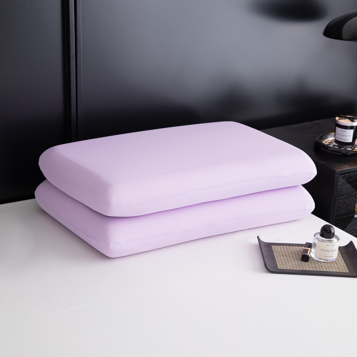 91家纺网 家纺一手货源 找家纺 慕尚家纺 2026新款升级款锦纶冰皮枕套 冰紫