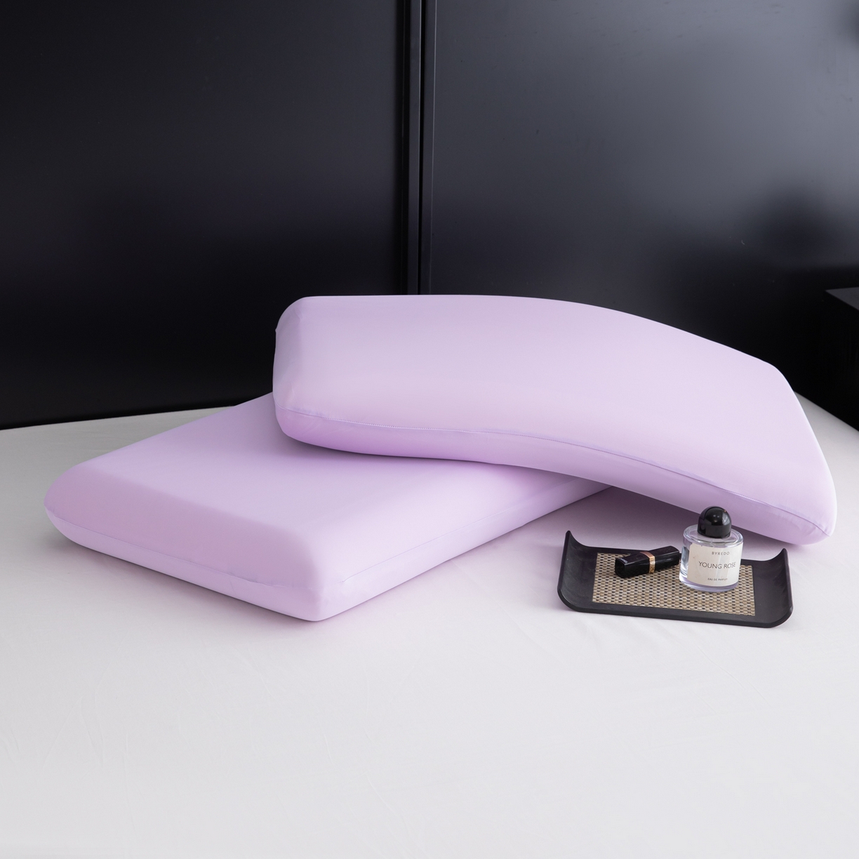 91家纺网 家纺一手货源 找家纺 慕尚家纺 2026新款升级款锦纶冰皮枕套 冰紫