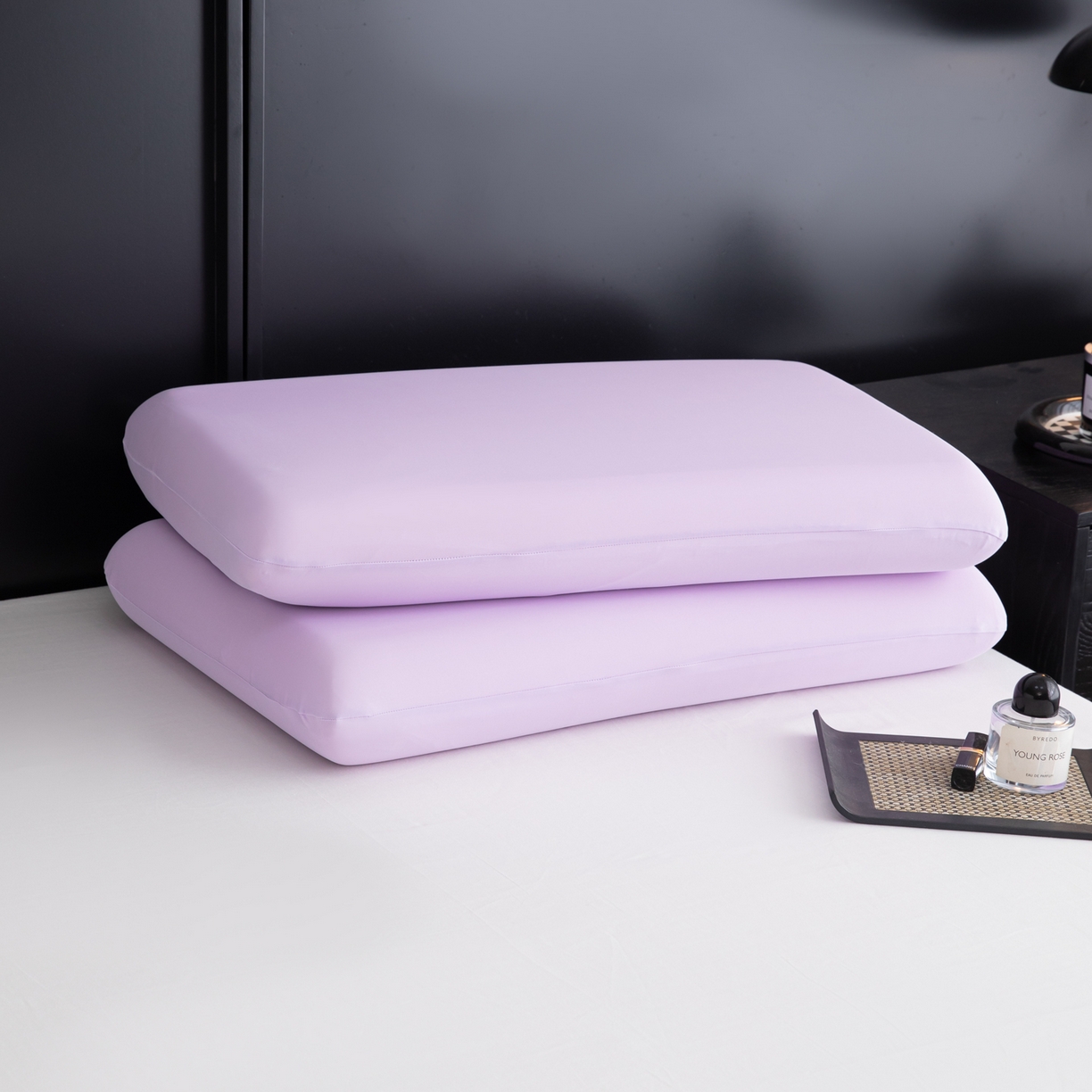 91家纺网 家纺一手货源 找家纺 慕尚家纺 2026新款升级款锦纶冰皮枕套 冰紫